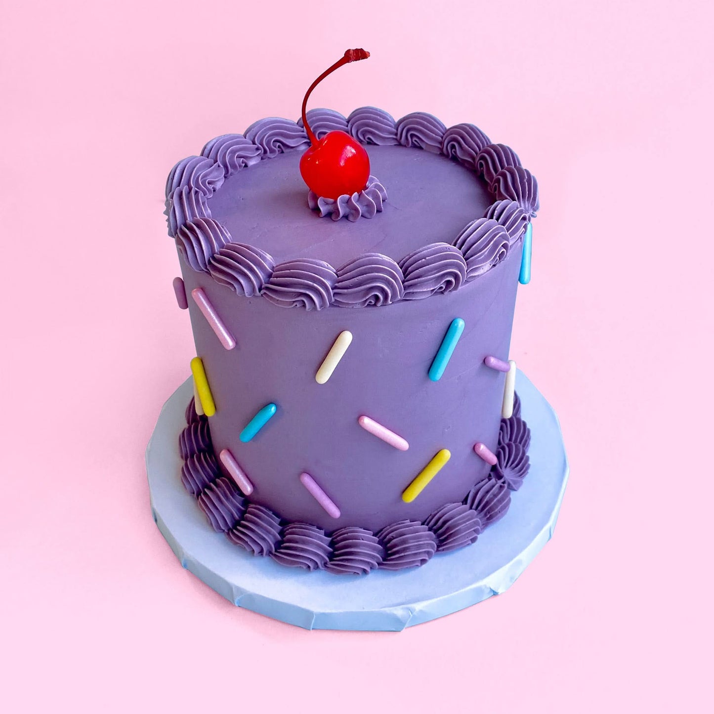 Purple Cherry Sprinkle Cake - Baked by Steph