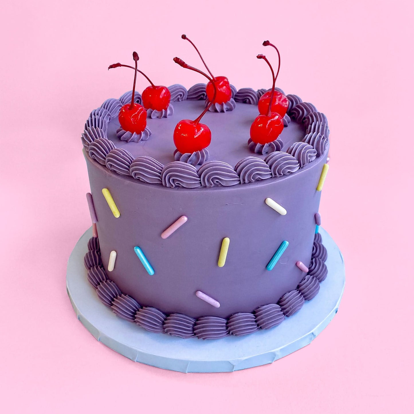 Purple Cherry Sprinkle Cake - Baked by Steph