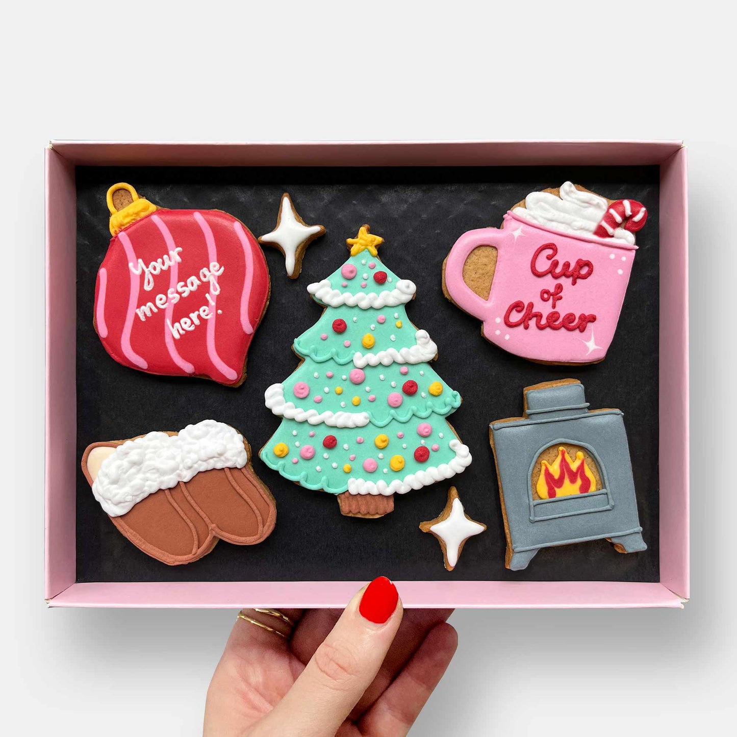 Vegan Personalised Cosy Christmas Letterbox Cookies - Baked by Steph