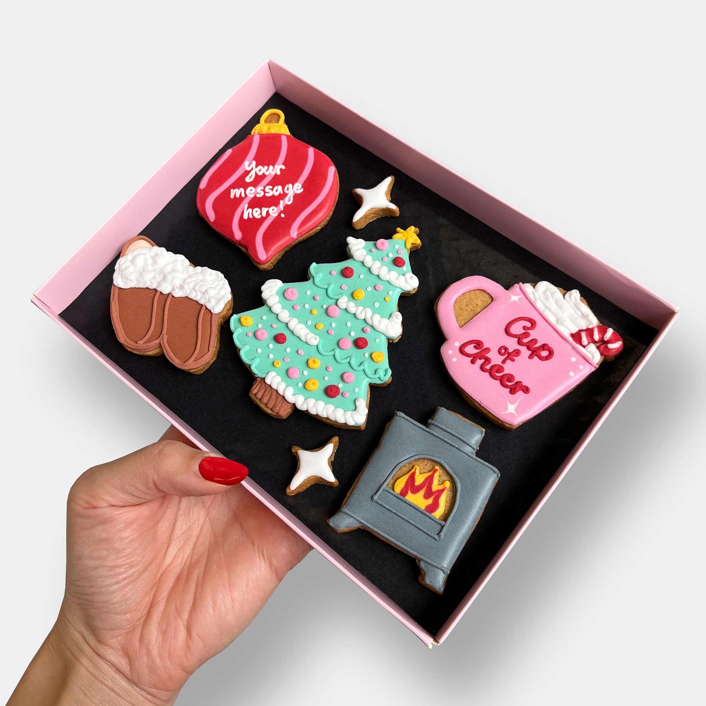 Vegan Personalised Cosy Christmas Letterbox Cookies - Baked by Steph