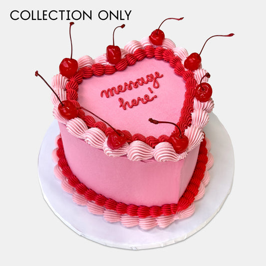 Personalised Vintage Heart Cake