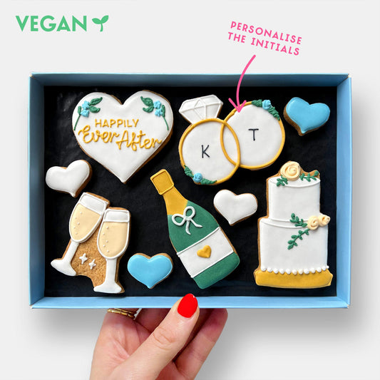 Vegan Personalised Wedding Gift Letterbox Iced Cookies
